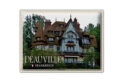 Blechschild Reise 40x30cm Deauville Frankreich Villa Strassburger