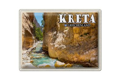 Blechschild Reise 40x30cm Kreta Griechenland Schlucht von Samaria