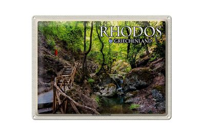 Blechschild Reise 40x30cm Rhodos Griechenland Tal der Schmetterlinge