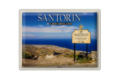 Blechschild Reise 40x30cm Santorin Griechenland Profitis Ilias