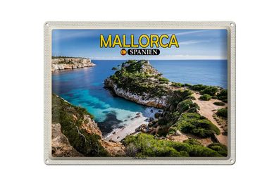 Blechschild Reise 40x30cm Mallorca Spanien Cala des Moro Bucht