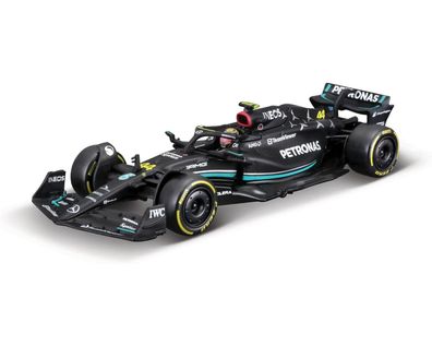 Bburago Modellauto F1 Mercedes AMG W14 '23 #44 Hamilton (mit Helm, Maßstab 1:43)