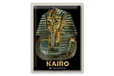 Blechschild Reise 30x40cm Kairo Ägypten Tutanchamuns Totenmaske