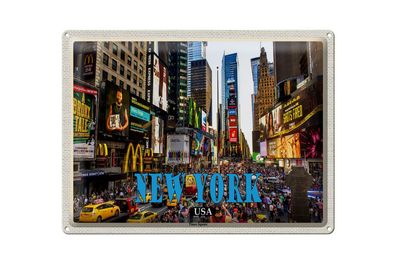 Blechschild Reise 40x30cm New York USA Times Square Zentrum