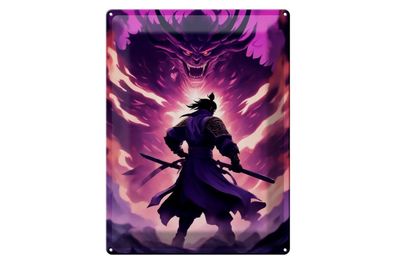 Blechschild 12x18cm Geläuteter Samurai