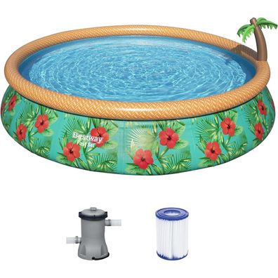 Bestway 57416 - Fast Set Pool - Paradise Palms (457x84cm) inkl. Filterpumpe