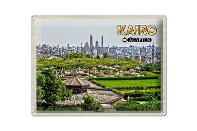 Blechschild Reise 40x30cm Kairo Ägypten Al'Azhar Park