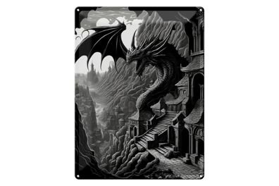 Blechschild 12x18cm Wurzelstadt Drache 3