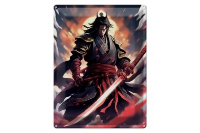 Blechschild 12x18cm Samurai der Windschneide