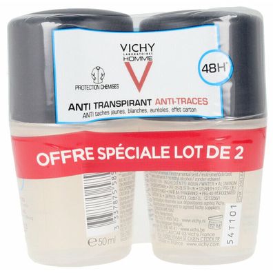 Vichy Homme Deodorant 48h Anti - Transpirant Roll - On 2 x 50ml