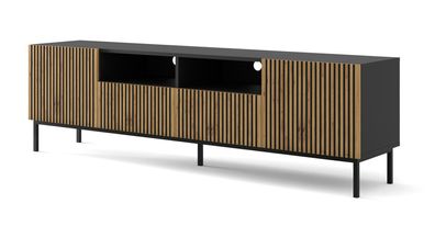 Furnlux Fernsehtisch Ravenna F Schwarz & Beige 200cm