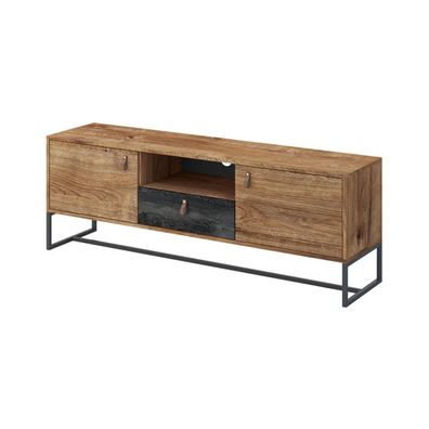 Furnlux Fernsehtisch Dark Braun & Schwarz 153 Cm