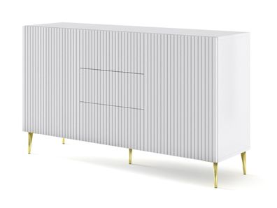 Furnlux Sideboard Ravenna B Weiß & Gold 150cm