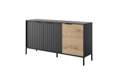 Furnlux Sideboard Rave Beige & Schwarz 154cm