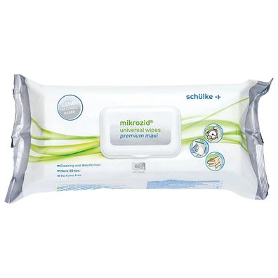 6x Schülke Desinfektionstücher mikrozid® universal wipes premium - Premium Maxi | Pac