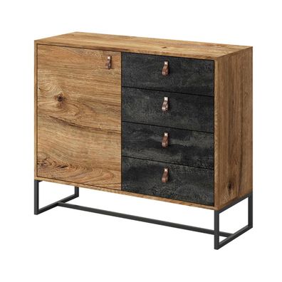 Furnlux Sideboard Dark Braun & Schwarz 103cm