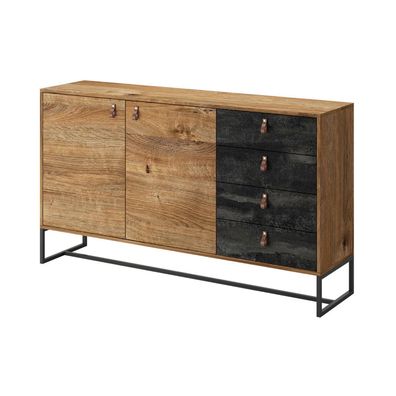 Furnlux Sideboard Dark Braun & Schwarz 153cm