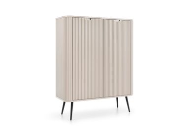 Furnlux Sideboard Zova Beige & Schwarz 103cm