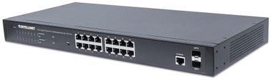 Intellinet 16-Port Gigabit Ethernet PoE+ Web-Managed Switch with 2 SFP Ports, I... ->