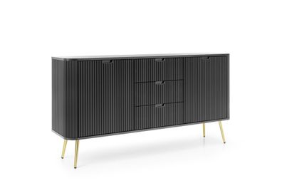 Furnlux Sideboard Zova Schwarz & Gold 168cm