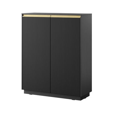 Furnlux Sideboard Royal Schwarz & Gold 104cm