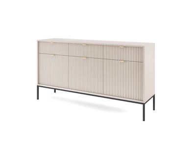 Furnlux Sideboard Avon Beige & Schwarz 154cm