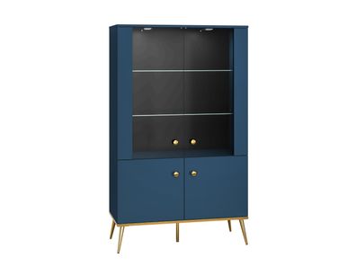 Furnlux Vitrine Marineblau & Gold 92cm
