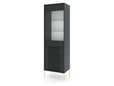 Furnlux Vitrine Iseo Schwarz & Gold 54cm