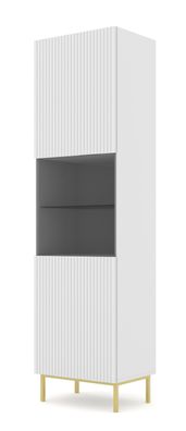 Furnlux Vitrine Ravenna B Weiss & Gold 60cm