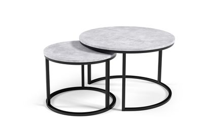 Furnlux Couchtisch Raben Grau & Schwarz 75cm