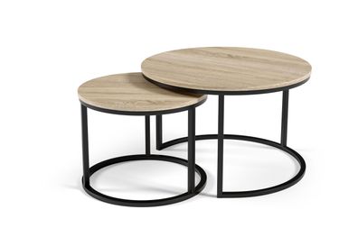 Furnlux Couchtisch Raben Beige & Schwarz 75cm