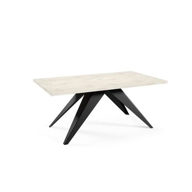 Furnlux Esstisch Vento Weiss & Schwarz 80cm