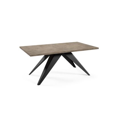 Furnlux Esstisch Vento Grau & Schwarz 90cm