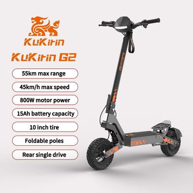 KuKirin G2 Faltbarer Elektroroller, 800W Motor, 48V15Ah Akku, Reichweite 55 km