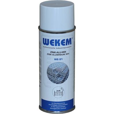 Wekem 400ml Zink-Alu-Mix WS81 Rostschutz Zinkspray Korrosionsschutz Zink Spray