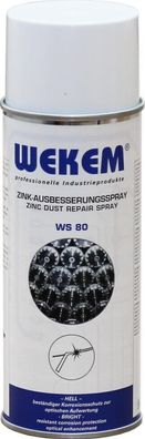 Wekem 400ml Zink-Ausbesserungsspray WS80 Rostschutz Zinkspray Zink Spray