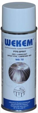 Wekem 400ml PTFE-Spray WS72 Schmiermittel Teflonspray Trocken Gleitmittel Kfz