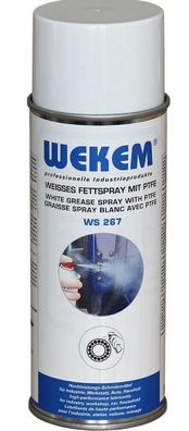 Wekem 400ml Weisses Fettspray mit PTFE WS267 Teflon Spray Schmiermittel