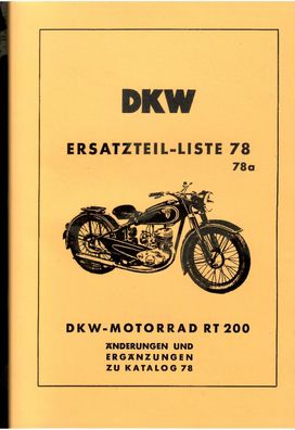 DKW Ersatzteile Liste RT 200 Nr78a