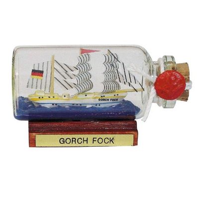 Buddelschiff, Mini Flaschenschiff "Gorch Fock", Segelschiff Flasche 6 cm