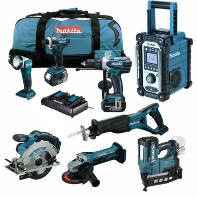 MAKITA DBN600ZJ Akku-Stauchkopfnagler Combo Set LXT 18V 12tlg. Akku Werkzeug