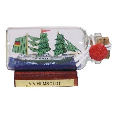 Buddelschiff, Mini Flaschenschiff "Alexander v. Humboldt", Segelschiff Flasche