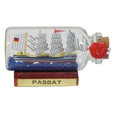 Buddelschiff, Mini Flaschenschiff "Passat", Segelschiff Flasche 6 cm