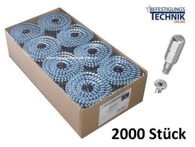 16° Coil Nagelschrauben 2,8/3,2x75mm TX15 verzinkt draht für Coilnagler Paslode Bosti