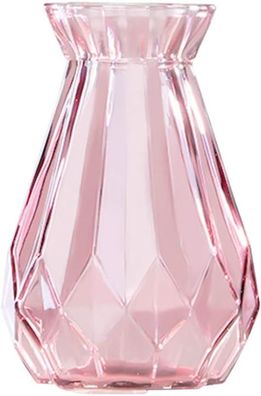 Glasvase Vase einfarbig transparent Stil rosa Karaffe Wasserkocher 14,5 cm