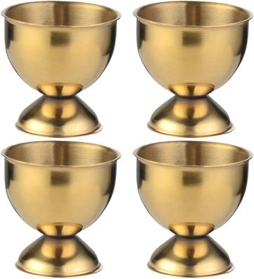 4-teiliges Eierablage- und Eierregal-Set aus Edelstahl (Gold)