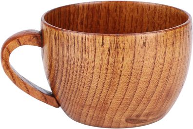 Holzbecher, naturbelassener Kaffee-Bierkrug aus Holz