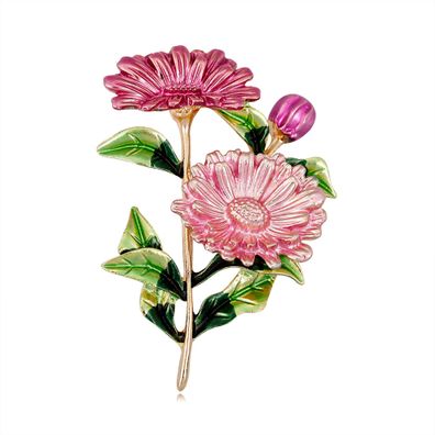 Rosa modische Gänseblümchen-Brosche, dekoratives Accessoire für Damen