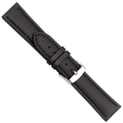 Big Size Ersatzband Uhrenarmband Kalbsleder schwarz 20897S