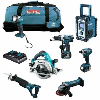 Makita 18V Akku Werkzeug 10tlg. Set + DHS783 Handkreissäge inkl. DHP458 + DGA452